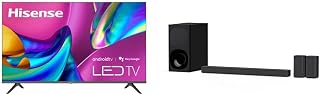 Hisense Pantalla 43" UHD Smart TV LED 43A6H Google TV (2022) + Sistema de Teatro Sony en casa de 5.1 Canales con Barra de Sonido | HT-S20R