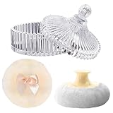 Puderquaste mit Aufbewahrungsbehälter - 10,2x12cm Weicher Waschbarer...