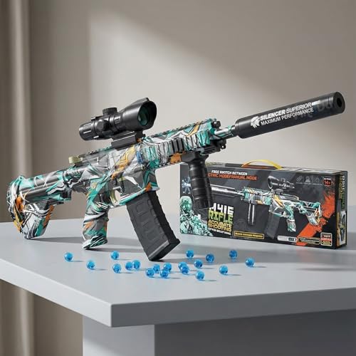 Image of VikriDA Automatic & Manual (Dual Mode) Electric M416 Small Balls Blaster Gun with Small Balls, Battery Gun with Automatic Fast Fire Rate for Adults - M416 Rifle Shooting