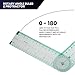 Pacific Arc Clear Rotary Angle Ruler and Protractor, 0 to 180 Degree, Full 12 inch Ruler at 180 Degrees