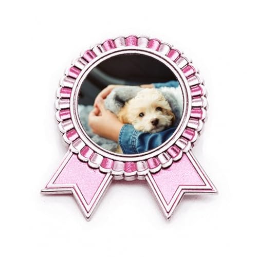Broche rose chiot en métal de taille M aux finitions soignées pour studio photo