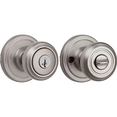 Kwikset Cameron Keyed Entry Door Knob With Microban Antimicrobial Protection Featuring Smartkey Security In Satin Nickel #TOP2
