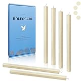 Lange Spitzkerzen, cremefarben, gerippt, geruchlos, 25,4 cm hoch, rauchfrei, kreative Kerzenständer für Urlaub, Hochzeiten, Kirche, Heimdekoration, 6 Stück