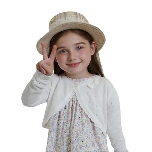 Boléro en tricot manches longues fille gilet court pour robe enfant