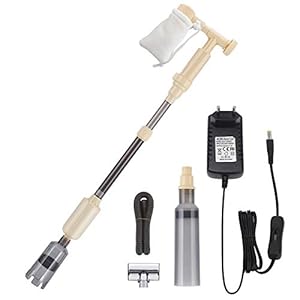 4 in 1 Aspirarifiuti per acquario elettrico, 12V 18W Detergente elettrico per ghiaia per acquari, aspirarifiuti acquario con Alimentatore AC, Pulitore per Cambio Acqua sifone Strumento per la Pulizia