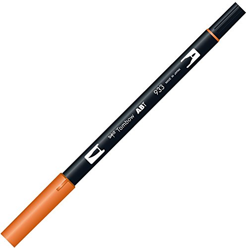 トンボ鉛筆 筆ペン デュアルブラッシュペン AB-T オレンジ 6本 AB-T933-6P