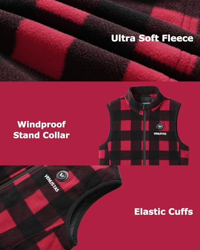 Image of Venustas Kids Heated Fleece Vest with Battery Pack Included, Warmer Youth Electric Heating Vest for Girls
