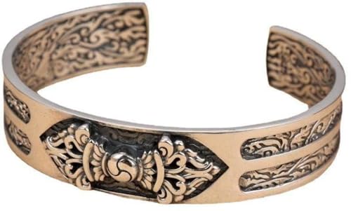 Bracelet Vajra en argent sterling S925 style ethnique retro masculin aux nuages de bon augure