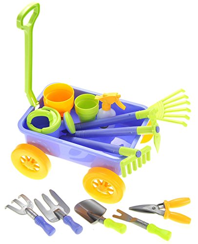 CHIMAERA Chi Mercantile Gardening Wagon & Garden Tools Toy Set for Kids