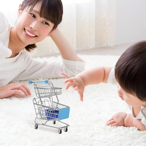 Vaguelly Mini Carrinho De Compras De Metal Modelos De Carrinho De Supermercado Fingir Jogar Carrinho