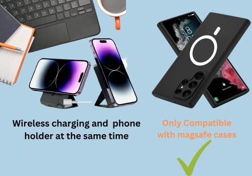 Magnetic Wireless Portable Fast Charger, 10000 mAh Power Bank Fast Charging with Foldable Stand, PD 22.5W with USB-C LED Display Battery Pack Compatible for iPhone 14/13/12 Series (Black)