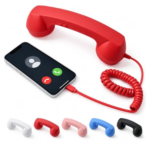 Retro Phone Handset for iPhone, Cell Phone Handset, USB-C Wired Phone