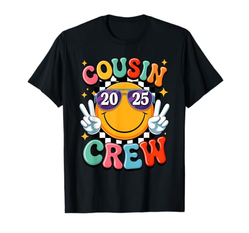 Groovy Cousin Crew 2025 Summer Vacation Beach Family Funny T-Shirt