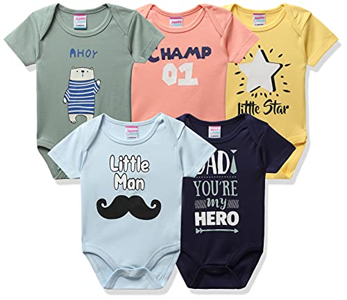 Mom’S Love Hf Hs Little Man & 01 P05 Boys Inf Bodysuit Regular Baby And Toddler Sleepers (Hfc11054Xxbbds_Assorted_09-12Mnth)