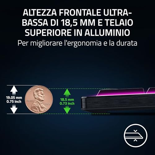 BlackWidow V4 Low-profile HyperSpeed - Tastiera meccanica da gaming wireless a basso profilo (Wireless e BT, Rotella multifunzione e 11 pulsanti di controllo) Interruttore arancione | layout US - Tastiera gaming - Immagine 4