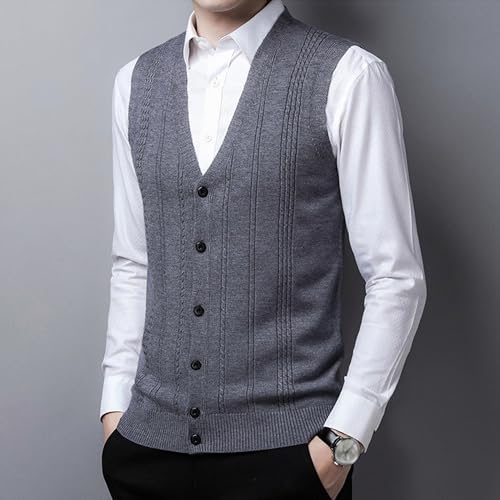 Suéter ligero para hombre transpirable sin mangas de algodón puro casual 3