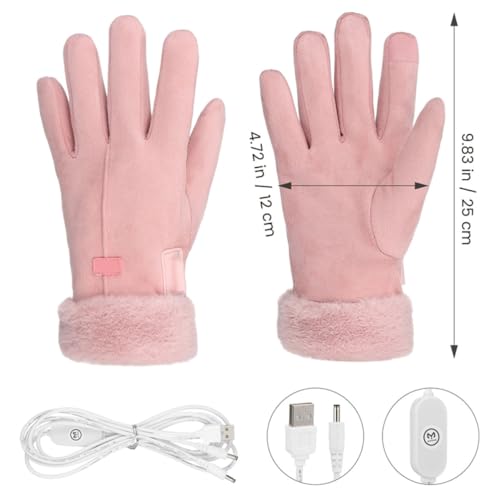 Guantes calefactores eléctricos USB impermeables ajustables para manos frías en invierno 2
