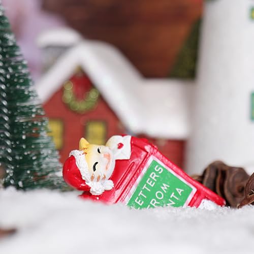 Camotank Christmas Village Accessories Ornaments Resin Christmas Village Sets Decoration for Xmas Festival Holiday (Cat Read Letter) - Thumbnail 6