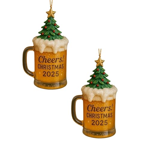 2 Stück Weihnachten Bierflaschen Deko, mit Kordel 2D Acryl Anhänger,...