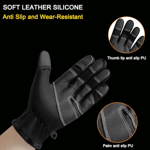 WANSENAMZ Luvas quentes de inverno para homens e mulheres, luvas de tela sensível ao toque, resisten