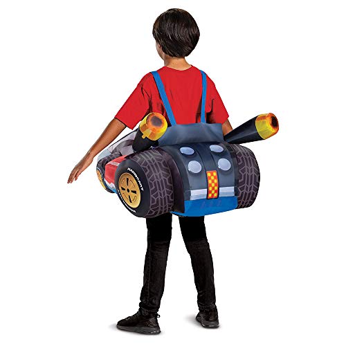 Disguise Super Mario Costume, Inflatable Nintendo Mario Kart Boys Outfit, Fan Operated Expandable Character Blow Up Suit Red & Blue, Childrens Size2