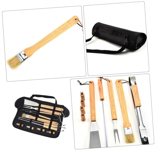 Kit Parrillero Portátil 10 Piezas con Mango de Madera miniatura 6