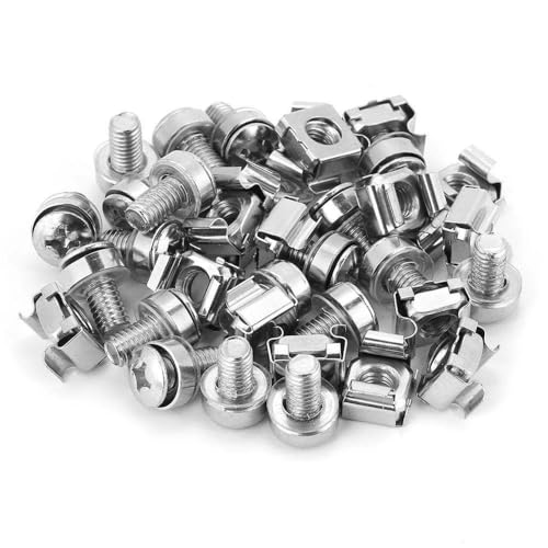 20 unids/set M5 M6 tornillos y tornillos for estante de gabinete cautivo de red Kit surtido de tuercas enjauladas Tuerca de inserción de madera niquelada(M5x20)