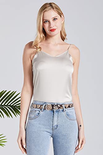 Teeyee Women Basic Waist Skinny Belt Chic Snake Skin Pattern Fashion Casual Leather Belt Pin Buckle Waist Bands For Dress Pants (43In, Cobra Pattern) #TOP5