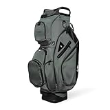 Sunday Golf Bag Big Rig Grand sac de golf ultraléger avec 14 compartiments avec housse de pluie et base stable – Idéal pour les chariots ou les poussettes, sacs de golf pour homme et femme – Vert nuit
