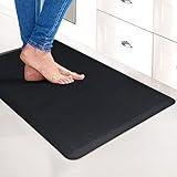 Art3d 3/4 Inch Thick Anti Fatigue Kitchen Mat, Thick Non-Slip Kitchen Rug for Standing, Waterproof Standing Desk Mat, Cushioned Comfort Floor Mat for Office, Home, Desk (28'x17.3', Black)