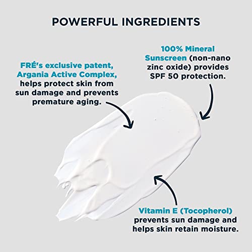 Mineral Face Sunscreen With Non-Nano Zinc Oxide Spf 50, Protect Me 50 By Fre Skincare - Reef Safe, Water-Resistant, No White Cast, Facial Moisturizing Cream - Non-Comedogenic & Ophthalmologist Tested #TOP1