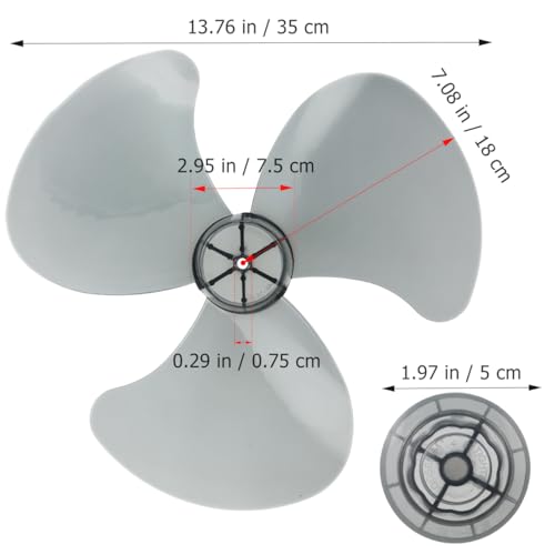 DOITOOL 16 Inch Fan Blade Replacement with Nut Cover, Universal Plastic 3 Leaves for Standing Pedestal Fanner Table Fan Replacement Blade Parts