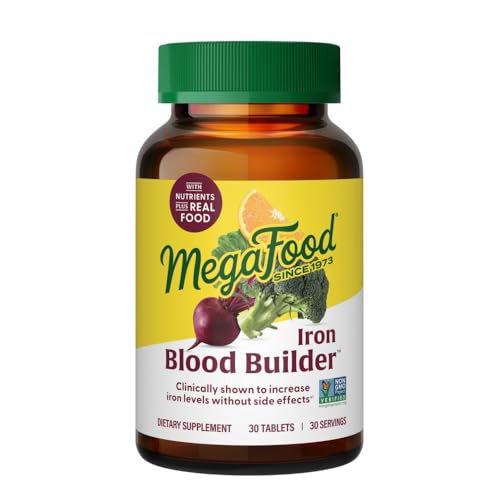 MegaFood Blood Builder Iron Supplement, Energy Support, Vegan, 30 Tablets - image 1