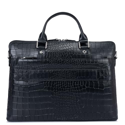 Image of Da Milano Leather Laptop Bag for Men & for Women - Fits Up To 15 inch Laptop - Black (0022B)