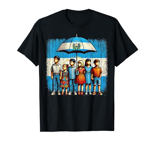 El Salvador Flag Kids Boys Girls Hispanic Heritage Month Camiseta