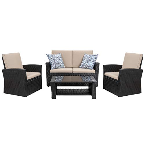 Shintenchi-4-Piece-Outdoor-Patio-Furniture-Set-Wicker-Rattan-Sectional-Sofa-Couch-with-Glass-Coffee-Table-Black Shintenchi-4-Piece-Outdoor-Patio-Furniture-Set-Wicker-Rattan-Sectional-Sofa-Couch-with-Glass-Coffee-Table-Black