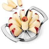 SAVORLIVING 4.72 inches Apfelschneider, Extra Großer Apfelspalter mit 12 Klingen, Robuster Edelstahl-Apfelschneider mit Verbessertem Klingenschutzsystem, Apfelentkerner für bis zu 10,5 cm Äpfel