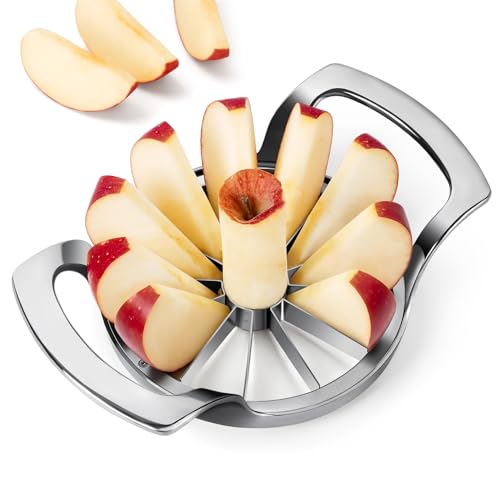 Savorliving Cortador De Manzanas De 12 Cm, Vaciador De Manzana Extragrande De 12 Cuchillas, Pelador De Manzanas De Acero Inoxidable Resistente Con Sistema De Cuchillas De Seguridad Actualizado