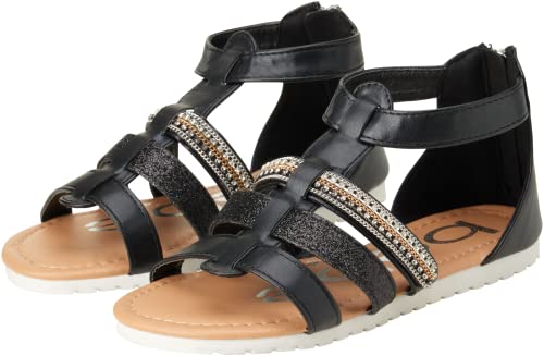 bebe Girls' Sandals - Open Toe Summer Shoes Cute Flat Strappy Gladiator Sandals with Ankle Zipper and Cushioned Sole4