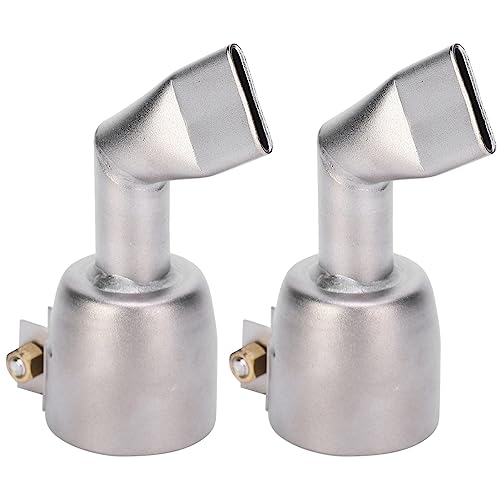 2Pcs 120 Degree Flat Welding Gun Nozzle, Stainless Steel Alloy Hot Air Plastic Weld Torch Accessories, Wide Mouth Tubular Welding Nozzle Replacemen for Welding PP PVC Plastic Plates