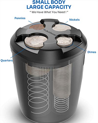 Joytutus Universal High Capacity Car Coin Holder For Cup, Change Holder Compatible With Most Trucks Accessories, Sort Penny, Quarter, Dime, Nickels (Black) #TOP1