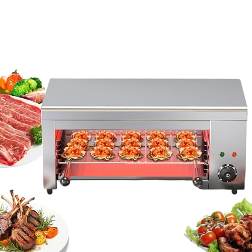 FLNOZAMZ Salamander Broiler Countertop Grill, 2000W Stainless Steel Cheese Melter Machine, Countertop Salamander Broiler for Restaurant Kitchen Home Toast Sandwiches