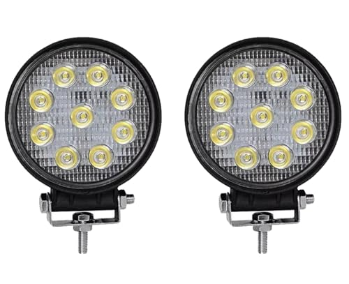 2 Farol auxiliar Mini Led 13W Redondo 6500K Super Branco Universal para moto, Carro e Caminhão Alto Alcance