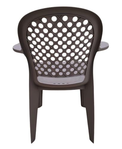 Image of SkyGlamour Cello Crystal Armrest Plastic Chair With Matt Finish | Chairs For Living Room, Garden, Home Indoor And Outdoor Use (Colour: Grey, Set Of 4)