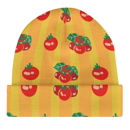 Tomato Fruit Pattern Kids Beanie Hat for for Girls Boys Children Cap Winter Knitted Chemo Cancer Headwear Accessories Gifts Decoration Black4