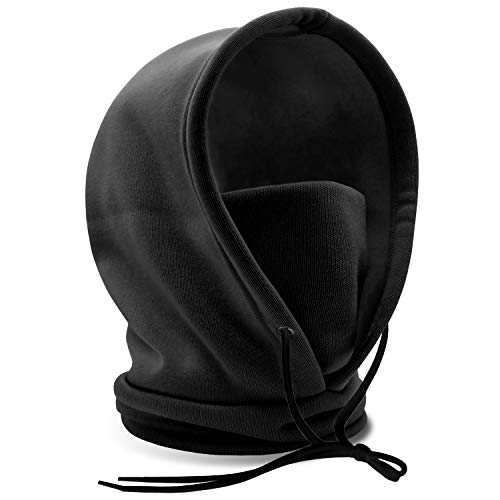 Kids Balaclava Ski Mask, Adjustable Skiing Face Masks Windproof Warmth Lining Warm Hat for Children Boys Girl (Black)
