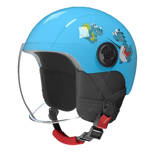 Casco De Moto Infantil Abierto con Visera para Niños De 3 A 12 Años, Homologado Según La Norma ECE 22.06 C,48-55cm