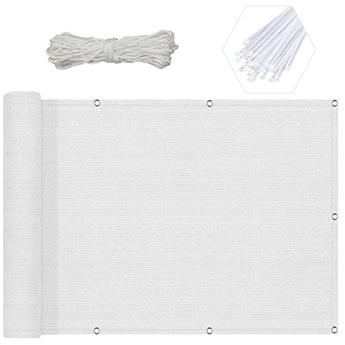 Toldo vela rectangular blanco 1.6x8m contra rayos UV y viento 2