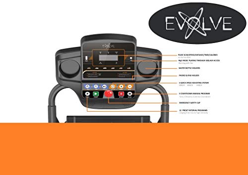 Evolve Foldable Treadmill Treadmills for Home Office Indoor Gym Cardio Workout Fitness Space Saving Folding Running Walking & Jogging Machines LCD Bluetooth 3 incline level - Image 4