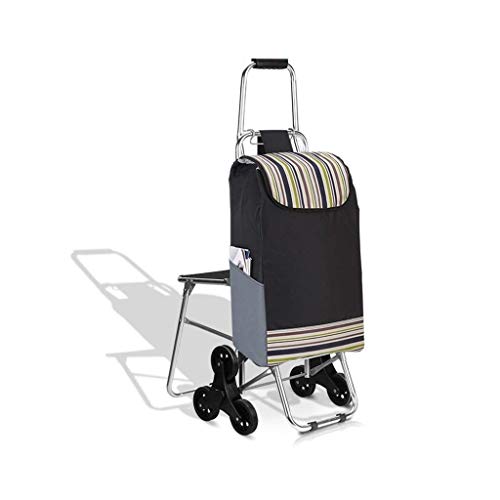 LDBDASA Klappwagen Einkaufswagen 3 Rad Treppe Mountainbikesitz Klappdesign Maximale Kapazität 30L